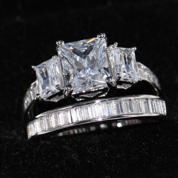 ‼️LAST CHANCE‼️ STERLING SILVER 2 PIECE BRIDAL SET - Picture 6 of 11